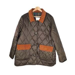 Barbour Bragar Quilted Barn Jacket Chore Coat Sage Ancient Green Size US 14 New